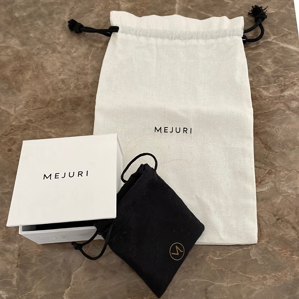 Mejuri packaging from recently purchased jewelry.